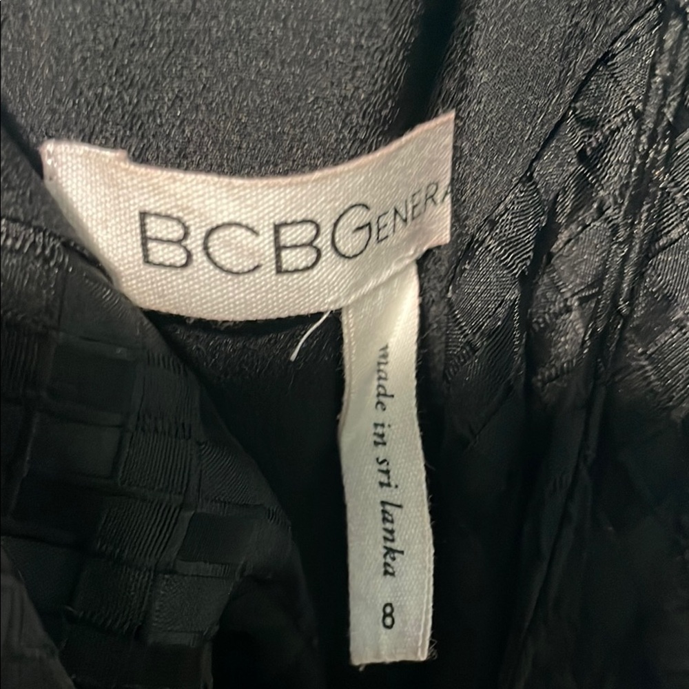 BCBGENERATION | Black Checkered Sheer Bottom Maxi Dress Sz 8 - Picture 5 of 7